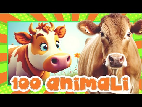 100 ANIMALI per Bambini Vol. 2 🎴 Impara i Nomi e i Versi con Flashcard e Video Reali