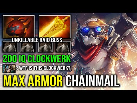 When Clockwerk Had 200 IQ | WTF Unkillable Radiance Heart Max Chainmail Armor 4200 HP God Dota 2