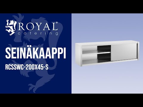video - Seinäkaappi - ruostumaton teräs - 200 x 45 cm - Royal Catering - 30 kg