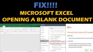 FIX!!!! Microsoft Excel opening a blank document