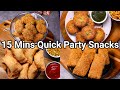 15 Mins Quick & Easy Budget Party Starter Snacks Recipes | 4 Must-Try Crisp Party Finger Food Ideas