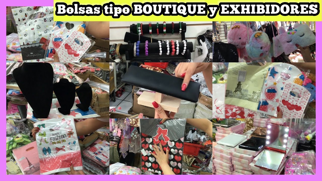 🔵 BOLSAS TIPO BOUTIQUE Y EXHIBIDORES DE ACCESORIOS BARATOS EN PLAZA CHINA DE PASAJE METRO TEPITO