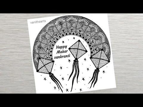 Makar Sankranti Drawing how to draw mandala for beginners Makar Sankranti mandala Doodle art