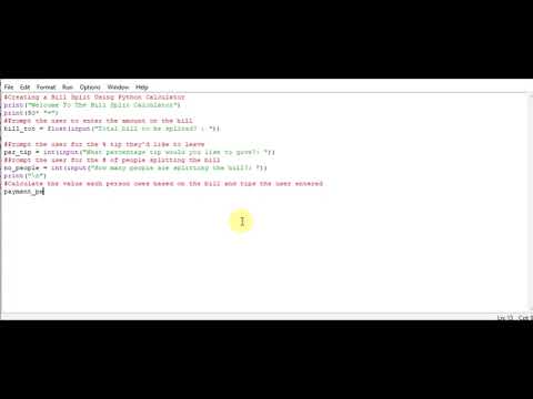 Creating A Bill Split Using Python Calculator