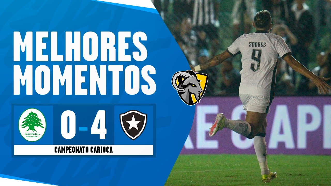 VÍDEO: gols e melhores momentos da vitória do Botafogo por 4 a 0 sobre o Boavista na Taça Rio