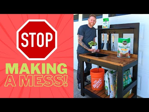 Potting Plants Made Easy! | DIY Potting Bench w/ Cut List!