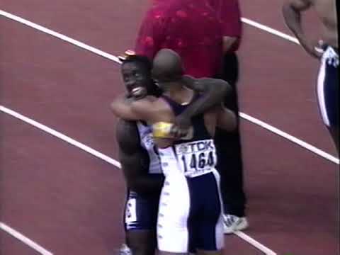 Men's 4x100m Relay Final - World Athletics Championships - Seville 1999
