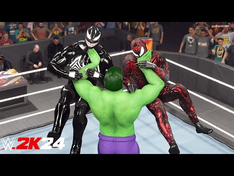 Hulk & RED Hulk Vs Venom & Carnage | Tag Team Match - WWE 2K24 - PS5 [4K 60FPS]