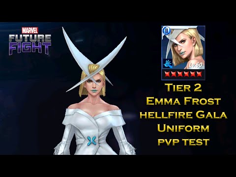 Part 1 - Tier 2 Emma Frost Hellfire Gala Uniform Timeline Battle ( P V P ) Test on Autoplay+ - M f f