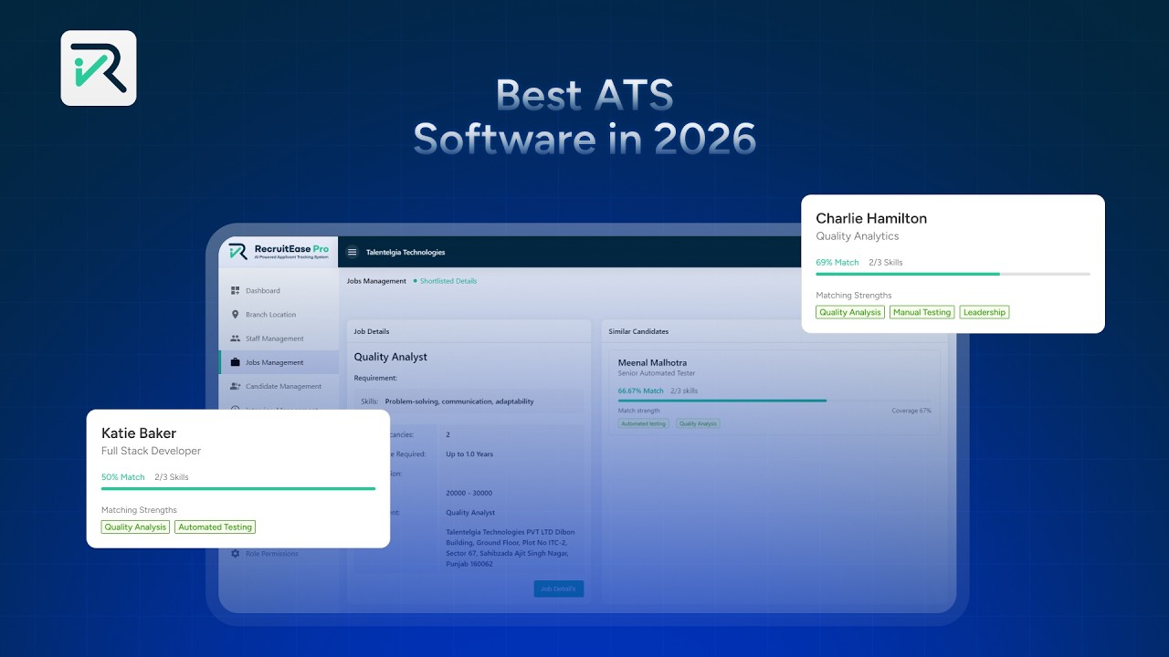 RecruitEase Pro Demo: AI ATS That Cuts Hiring Time by 70% | Automate Resume Screening & Shortlisting