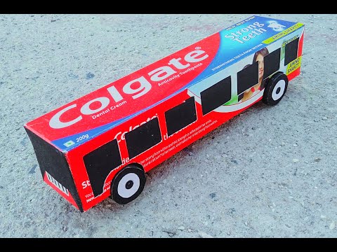 How to Make bus of paper - Colgate box easy