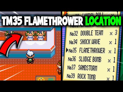 HOW TO GET TM35 FLAMETHROWER ON POKEMON EMERALD
