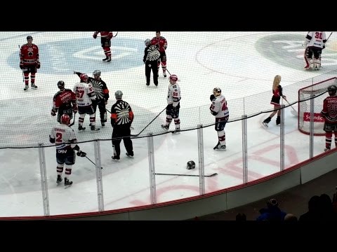 Ässät-Hifk 8.1.2016. Ottelun ainoa vääntö: Zaborskylta palaa käämit :D