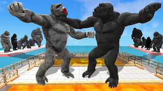 Arbs Mutant Primates Kong vs Shadow Itself on Small Lava Bridge Animal Revolt Battle Simulator