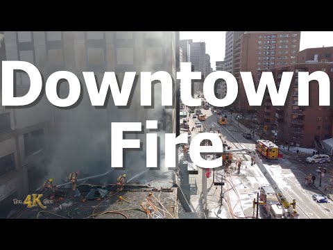 Ville-Marie: Drone covers 4th alarm fire at downtown vacant building...