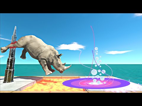 Who Can Avoid Giant Spike, Lava Tank and Kaiju Evolution Gate - Animal Revolt Battle Simulator
