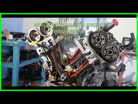 Mercedes Benz M272 Engine Timing Repair. (Part 4 timing cover and cam adjusters removal)