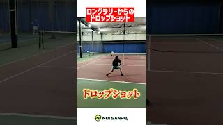 【気持ちいいフィニッシュ】ロングラリーからの唐突なドロップショット〈ぬいさんぽテニス（Tennis）〉 #テニス #テニスレッスン #tennis
