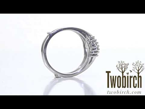 0.25 ct. Round Prong Set Chevron Ring Guard - TwoBirch TB-GUARD-0009-WG-E