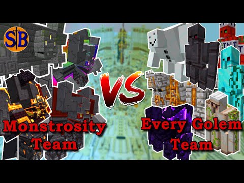 Sathariel Battle - Monstrosity Team vs Every golem Team | 1.19 Minecraft mob battle