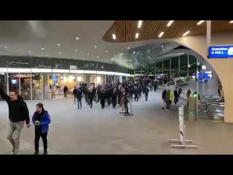 Vitesse arnhem ultras on their way to stadium Gelredome