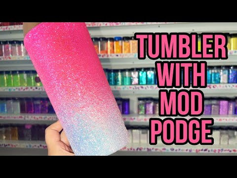 Glitter Tumbler with Mod Podge Ombré