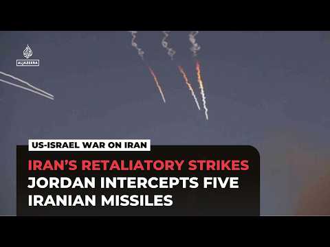 Jordan says air defences intercepted five incoming missiles from Iran