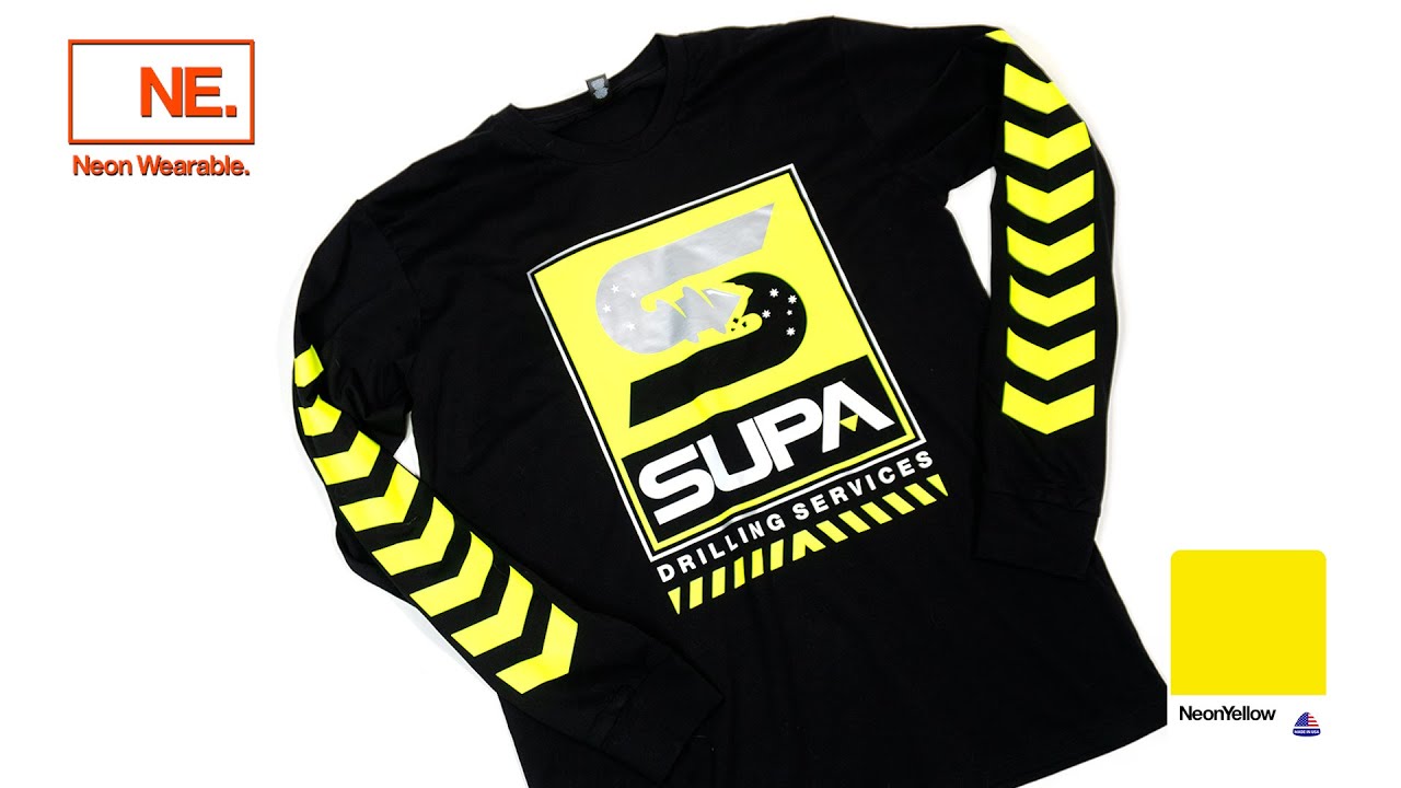 Long Sleeve Neon Workwear T-Shirt Made with SupaNeon by Supacolor