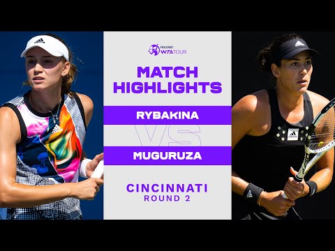 Теннис Elena Rybakina vs. Garbiñe Muguruza | 2022 Cincinnati Round 2 | WTA Match Highlights