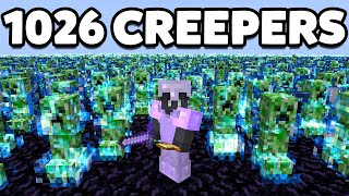 1,026 Charged Creepers VS Minecraft SMP...