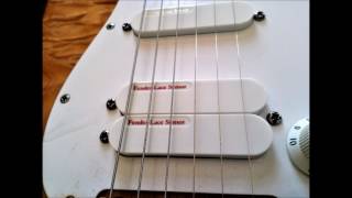 Video thumbnail for DUAL RED LACE SENSORS IN BRIDGE by COMPARE GUITAR PICKUPS