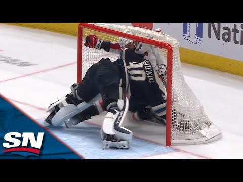 Elvis Merzlikins Penalized After Scrapping With Tom Wilson In Overtime