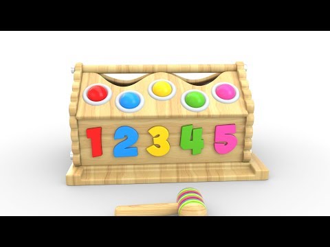 Learn Numbers and Colors with Wooden Hammer Educational Toys - Educational Videos
