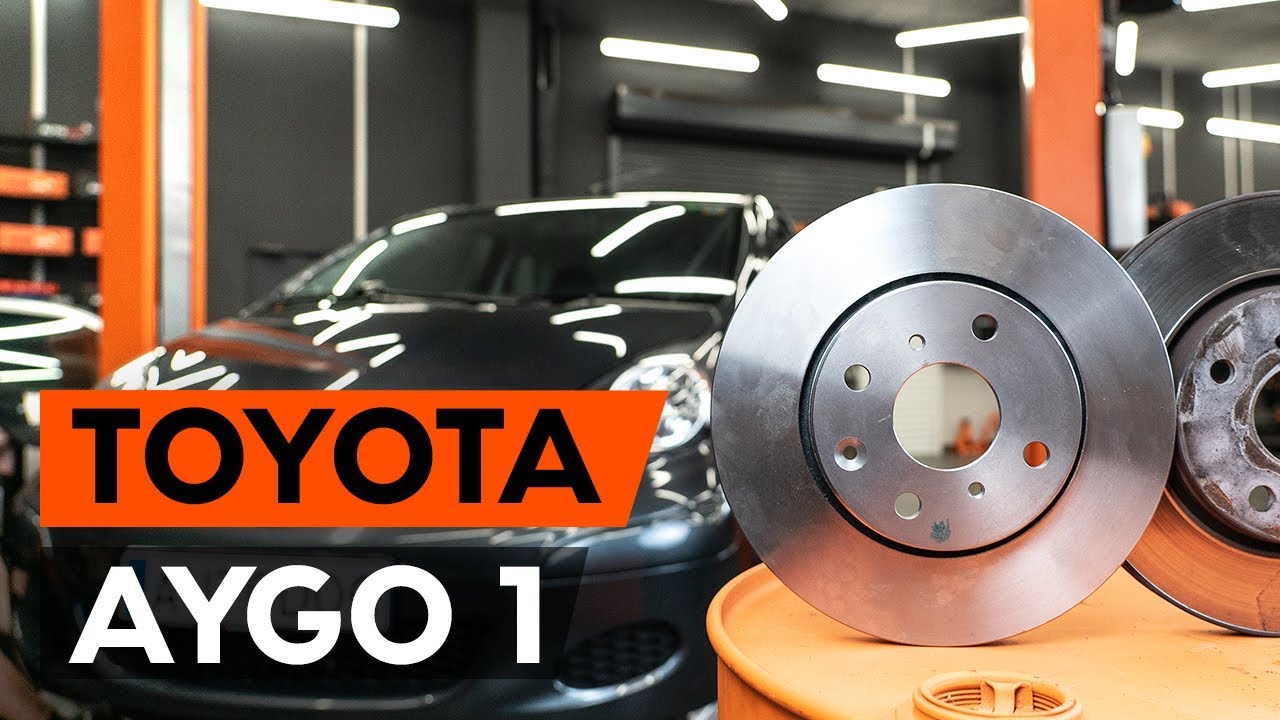 Como mudar discos de travão da parte dianteira em Toyota Aygo AB1 - guia de substituição