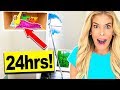 24 HOURS In A Tiny SECRET FORT In My Living Room 20ft High