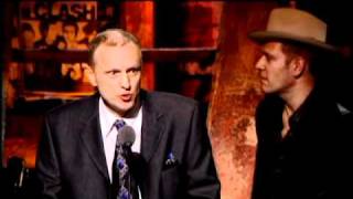 The Clash accepts award Rock and Roll Hall of Fame inductions 2003