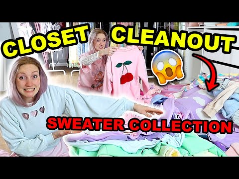 清理我的毛衣收藏衣櫥大掃除和在Depop上出售我的衣服（第二部分） (CLEARING OUT MY SWEATER COLLECTION!! HUGE CLOSET CLEAN OUT & SELLING MY CLOTHES ON DEPOP (PART 2))