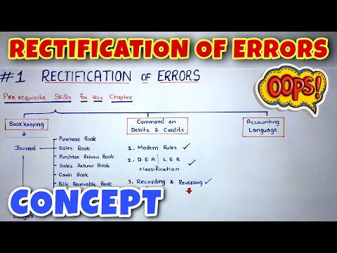 #1 Rectification of Errors - Concept - By Saheb Academy - Class 11 / CA Foundation