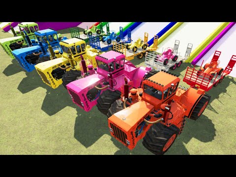 TRANSPORT OF COLORS | TRACTORS OF COLORS | COLORED BIG BUD TRACTORS - DEATH RUN | FS 22