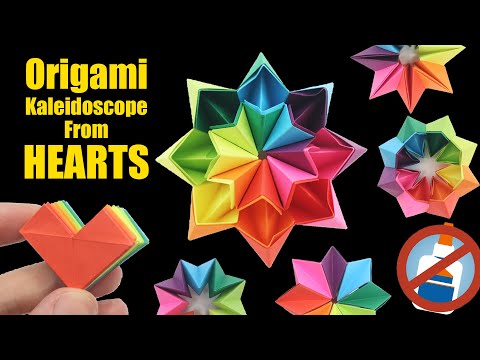 Origami MAGIC Kaleidoscope FROM HEARTS - Yakomoga EASY Origami