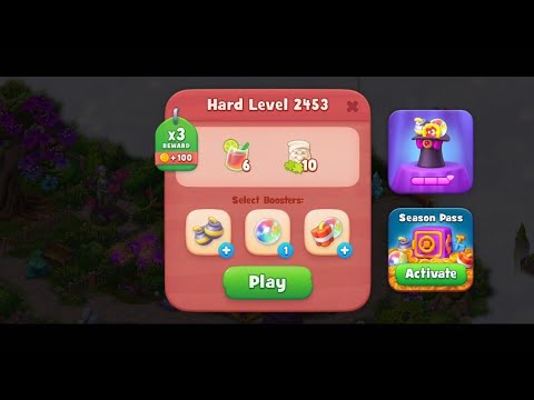 Gardenscapes level 2452 and 2453