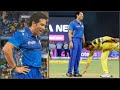 Sachin tendulkar shocking reaction when ms dhoni touch his feat during CSK vs Mi match
