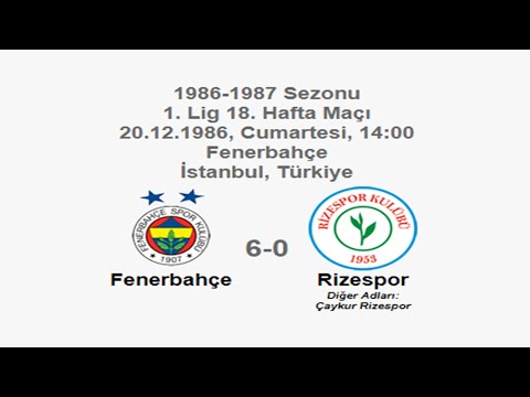 Fenerbahçe 6-0 Rizespor [HD] 20.12.1986 - 1986-1987 Turkish 1st League Matchday 18