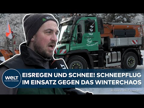WINTERCHAOS IN DEUTSCHLAND: Schnee und Eisregen! Schweres Gerät im Einsatz für sichere Straßen