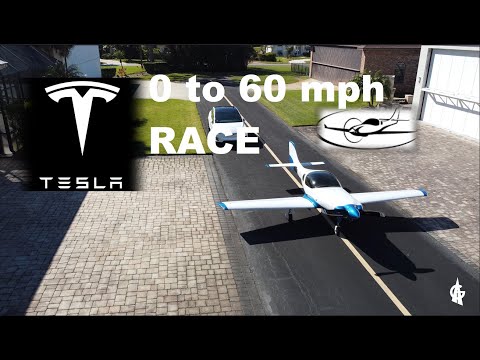 Lancair Pilot: Tesla Model X Race vs Lancair Airplane - 0 to 60mph