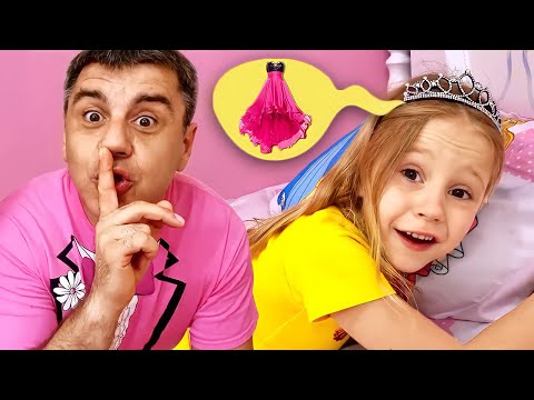 Nastya ve baba prenses partisi için kendi parti elbiselerini yapıyorlar