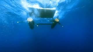 台灣第一座黑潮發電渦輪機水下運作 海洋研究院提供