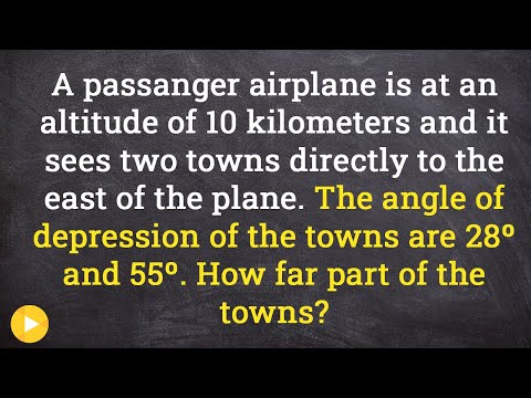 Part of a video titled Word problem find the distance between two towns with trig