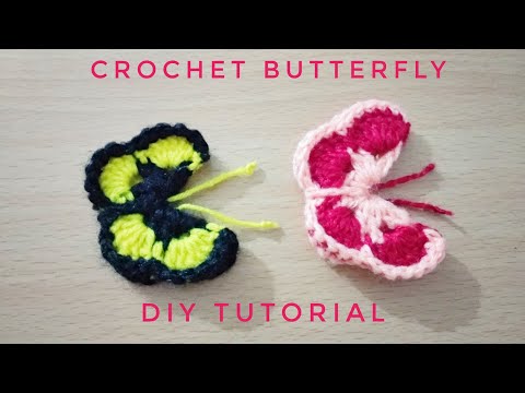 How to crochet sweet simply butterfly / DIY Tutorial Video