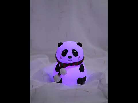 Naktinė silikoninė lempa šviestuvas Panda video
